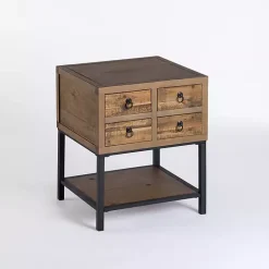 Kirklands Home Accent & End Tables|Reclaimed Wood Accent Table with Keeping Drawers Brown