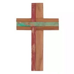 Kirklands Home Wall Plaques|Reclaimed Wood Cross Wall Plaque Brown