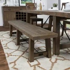 Kirklands Home Dining Chairs|Reclaimed Wood Industrial Dining Bench Brown