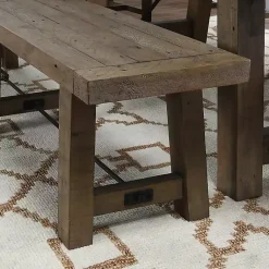Kirklands Home Dining Chairs|Reclaimed Wood Industrial Dining Bench Brown