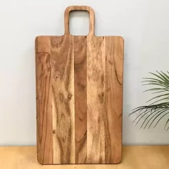 Kirklands Home Serving & Entertaining|Rectangle Acacia Wood Paddle Handle Board Brown