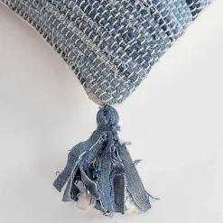 Hot Recycled Denim Stitched Lumbar Pillow Pillows