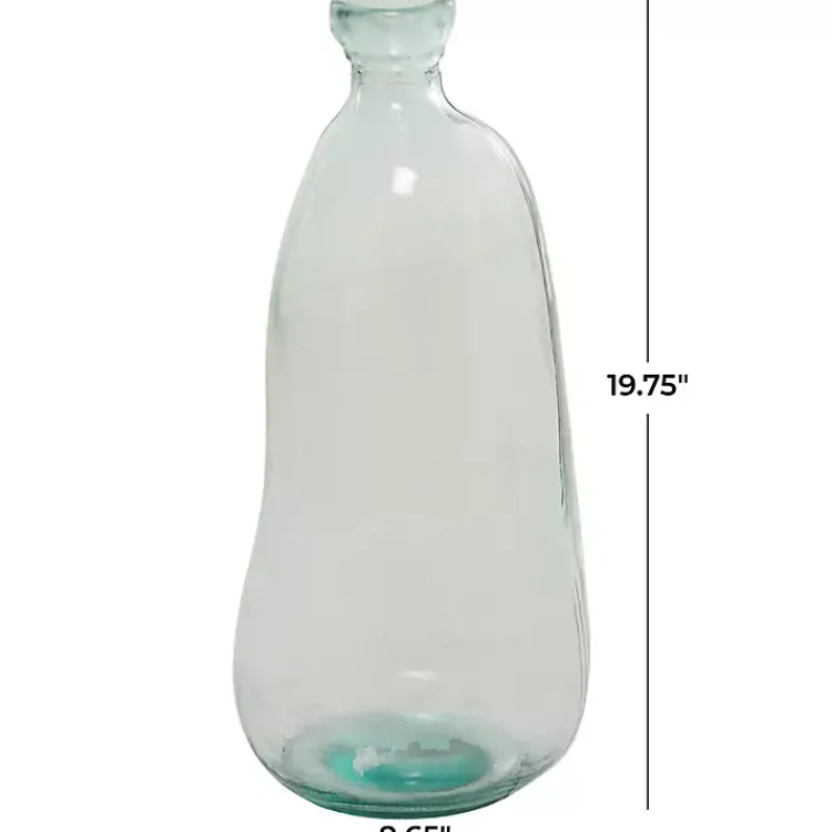 Discount Recycled Glass Clear Aqua Floor Vase Vases