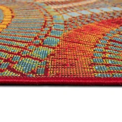 Kirklands Home Outdoor Rugs|Red & Blue Circles Indoor/Outdoor Rug, 2x3