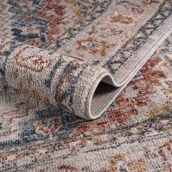 Kirklands Home Area Rugs|Red & Blue Vintage Medallion Area Rug, 5x7