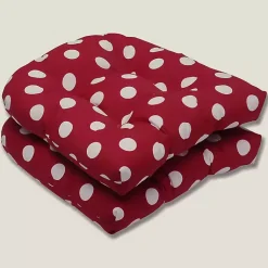 Kirklands Home Outdoor Cushions & Pillows|Red & White Polka Dot Seat Cushions, Set of 2