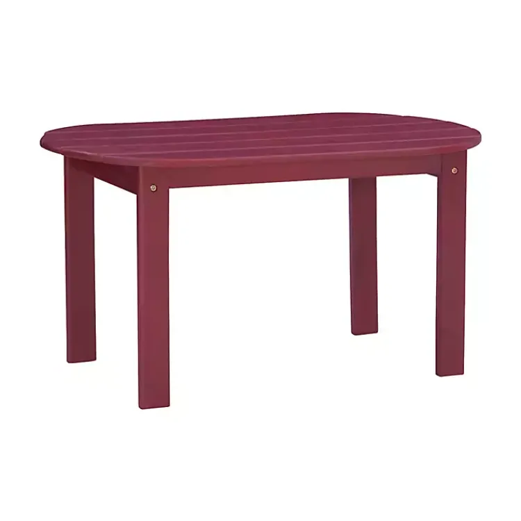 Kirklands Home Outdoor Tables|Acacia Wood Oval Adirondack Coffee Table Red