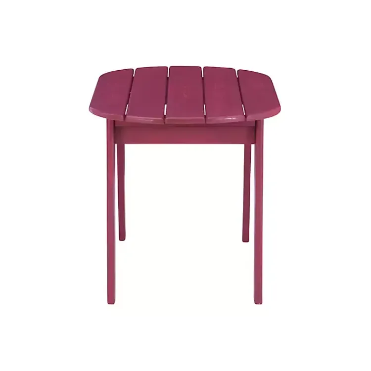 Kirklands Home Outdoor Tables|Acacia Wood Oval Adirondack Coffee Table Red