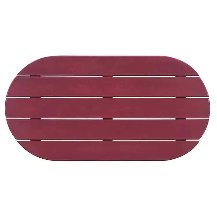 Kirklands Home Outdoor Tables|Acacia Wood Oval Adirondack Coffee Table Red