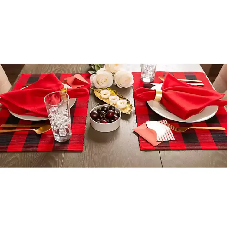 Clearance Red and Black Buffalo Check Placemats, Set of 6 Christmas Dining & Entertaining