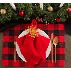 Clearance Red and Black Buffalo Check Placemats, Set of 6 Christmas Dining & Entertaining