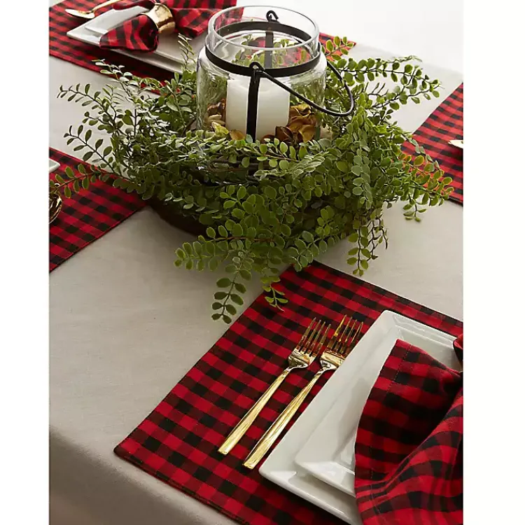 Best Red and Black Gingham Placemats, Set of 4 Christmas Dining & Entertaining