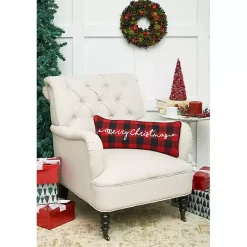 Online Red and Black Plaid Merry Christmas Pillow Christmas Pillows