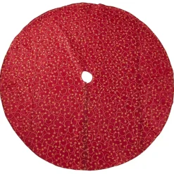 Best Red and Gold Emboidered Tree Skirt Christmas Tree Skirts & Collars