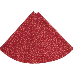 Best Red and Gold Emboidered Tree Skirt Christmas Tree Skirts & Collars