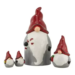 Hot Red and Gray 4-Pc. Christmas Gnome Set Christmas Decorations