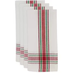 Outlet Red and Green Plaid Napkins, Set of 4 Christmas Dining & Entertaining