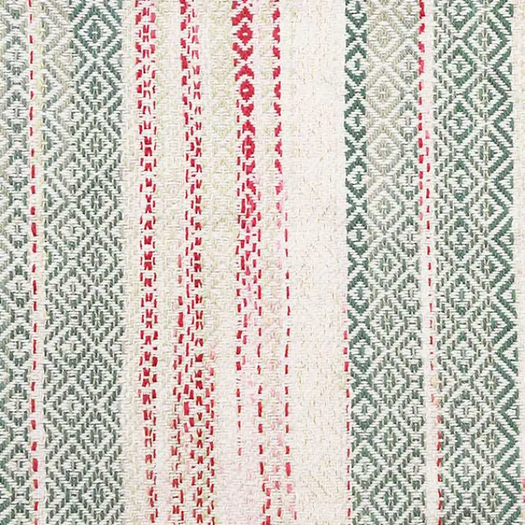 Clearance Red and Green Striped Christmas Lumbar Pillow Christmas Pillows
