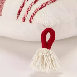 New Red and Ivory Color Block Pillow Pillows