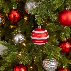 New Red and Silver Shatterproof Ornaments, Set of 64 Christmas Ornaments