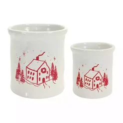 Kirklands Home Serving & Entertaining|Red and White Holiday Home Crock