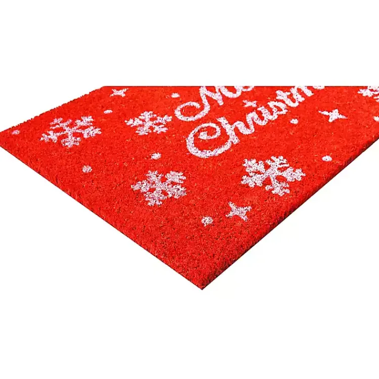Outlet Red and White Merry Christmas Snowflake Doormat Outdoor Christmas Decorations