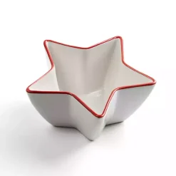 Kirklands Home Serving & Entertaining|Red and White Star Appetizer Bowl