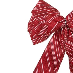 Clearance Red and White Striped Bow Tree Topper Christmas Tree Decorations
