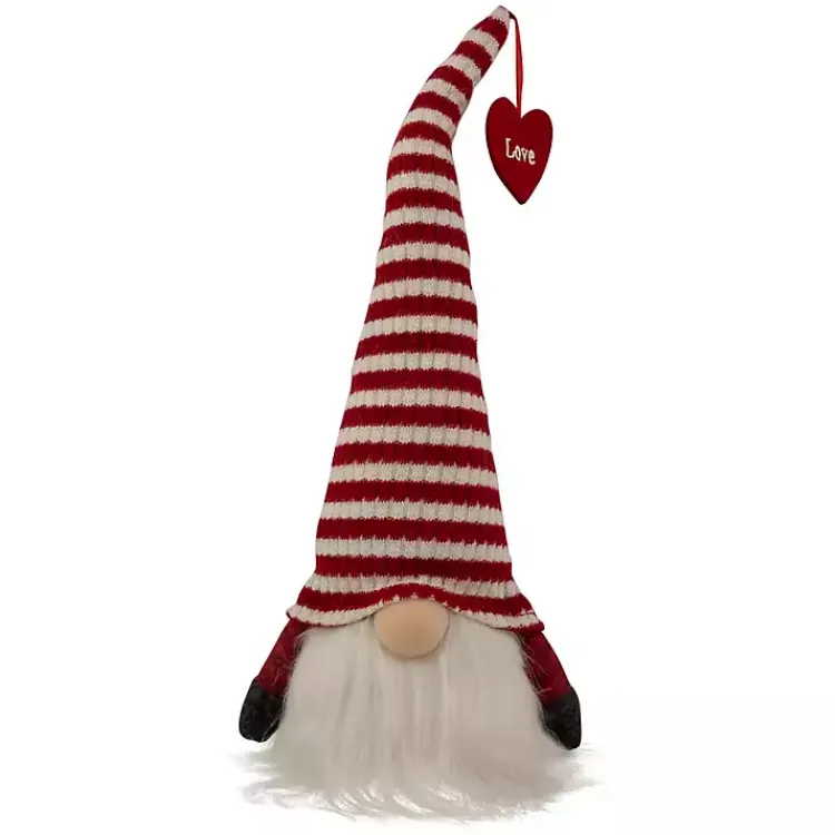 Red and White Striped LED Valentine Gnome Valentines Day Decorations
