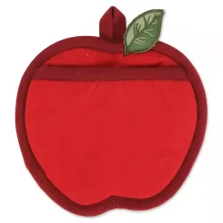Kirklands Home Kitchen Accessories|Red Apples 4-pc. Kitchen Towel and Pot Holder Set
