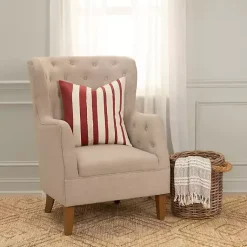 New Red Asymmetrical Linear Throw Pillow Pillows