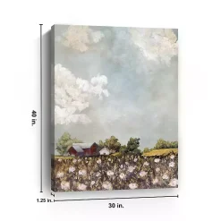Kirklands Home Canvas Art|Red Barn and Field of Flowers Canvas Art Print Multicolor