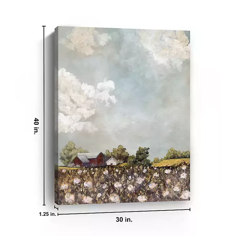 Kirklands Home Canvas Art|Red Barn and Field of Flowers Canvas Art Print Multicolor