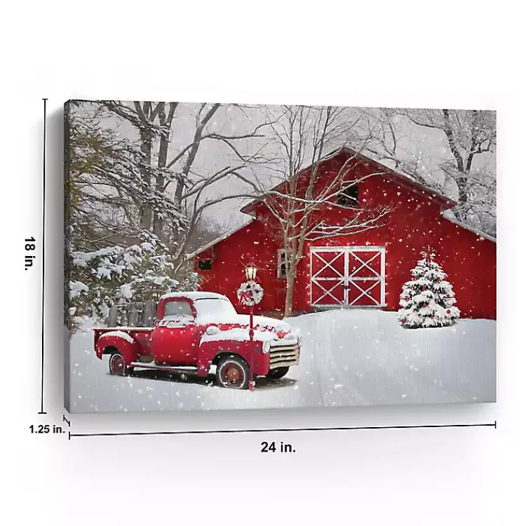 Best Red Barn Red Truck Canvas Art Print Christmas Art & Wall Decor