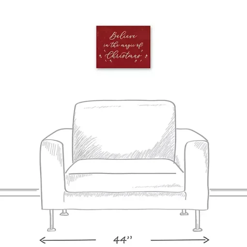 Outlet Red Believe Magic of Christmas Canvas Wall Plaque Christmas Art & Wall Decor