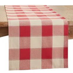Kirklands Home Table Linens|Red Block Plaid Table Runner, 90 in.