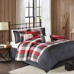 Kirklands Home Comforters|Red Buffalo Check King 7-pc. Comforter Set