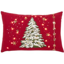 New Red Christmas Tree LED Accent Pillow Pillows