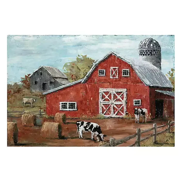 Kirklands Home Canvas Art|Red Country Barn Giclee Canvas Art Print Multi