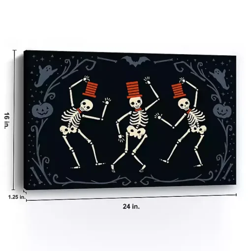 Clearance Red Dancing Skeletons Halloween Wall Plaque Halloween