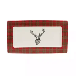 Kirklands Home Serving & Entertaining|Deer Trim 2-pc. Christmas Platter Set Red