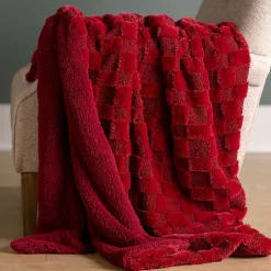 Best Faux Fur and Boucle Checkerboard Throw Blankets & Throws