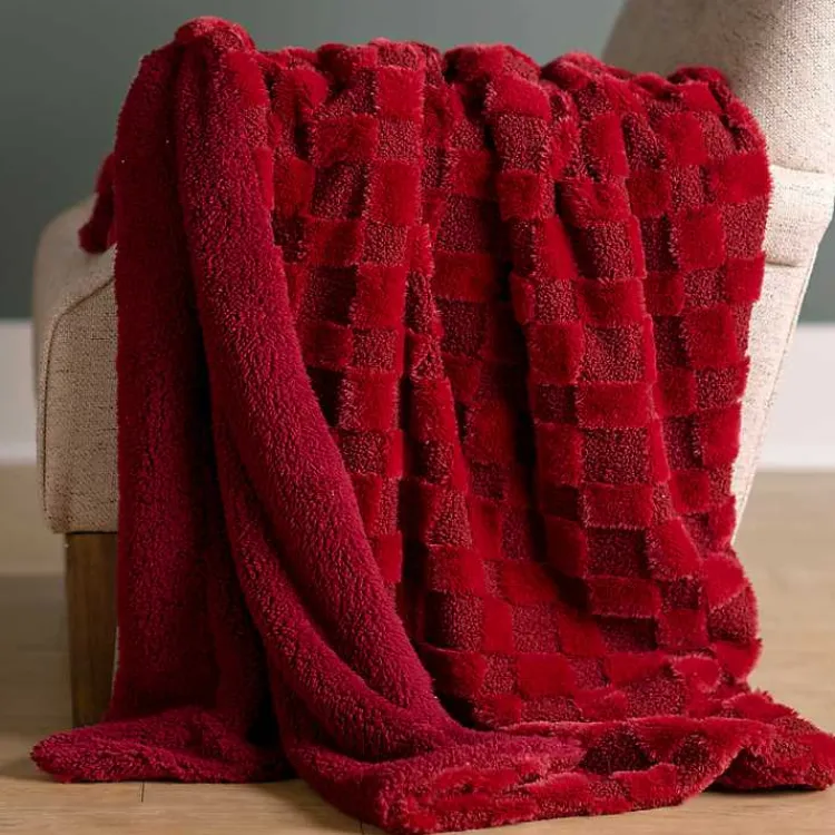 Best Faux Fur and Boucle Checkerboard Throw Blankets & Throws