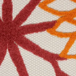 Kirklands Home Outdoor Rugs|Red Floral Burst Outdoor Area Rug, 7x10