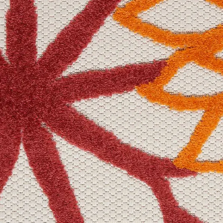 Kirklands Home Outdoor Rugs|Red Floral Burst Outdoor Area Rug, 7x10