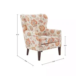 Kirklands Home Accent Chairs|Red Floral Colette Accent Chair
