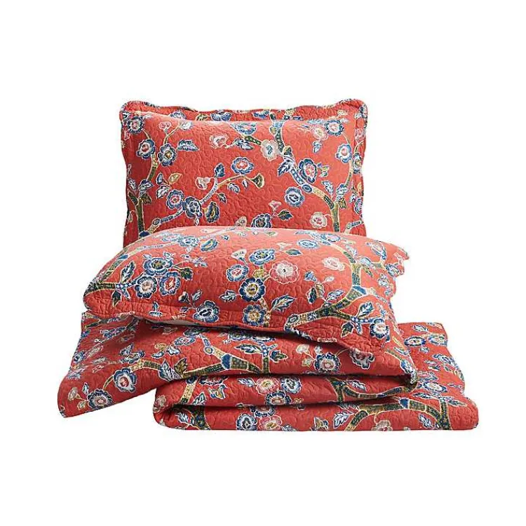 Kirklands Home Quilts|Floral Dreams 3-pc. King Quilt Set Red