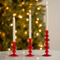 Sale Glass Bubble Taper Candle Holders, Set of 3 Candle Holders