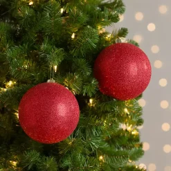 Online Glitter Ball 2-pc. Ornament Set, 6 in. Christmas Ornaments