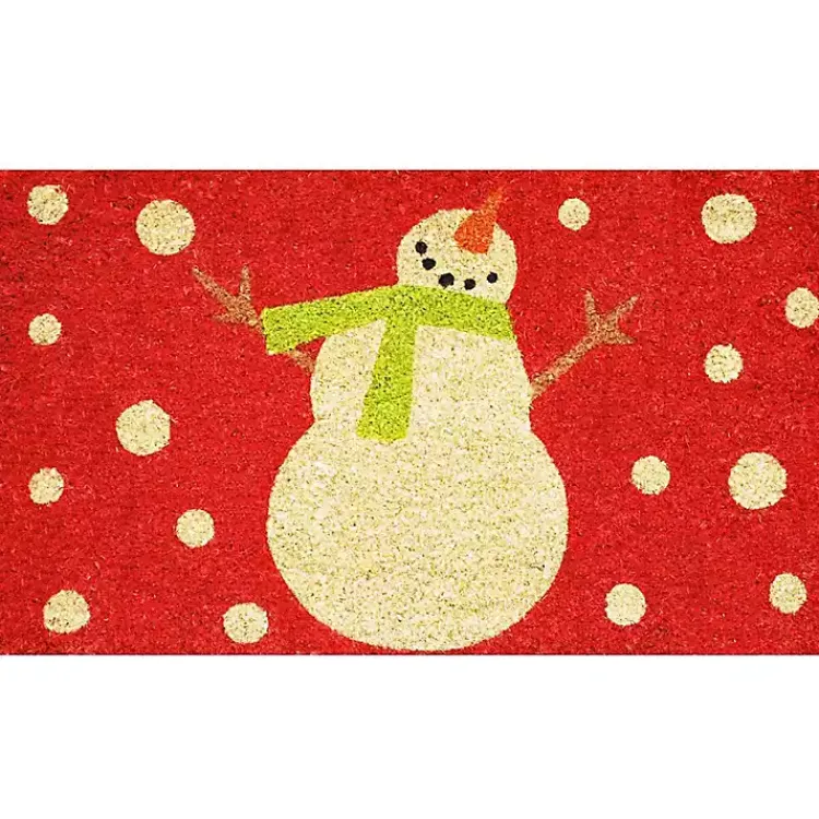 Best Red Happy Snowman Doormat Outdoor Christmas Decorations